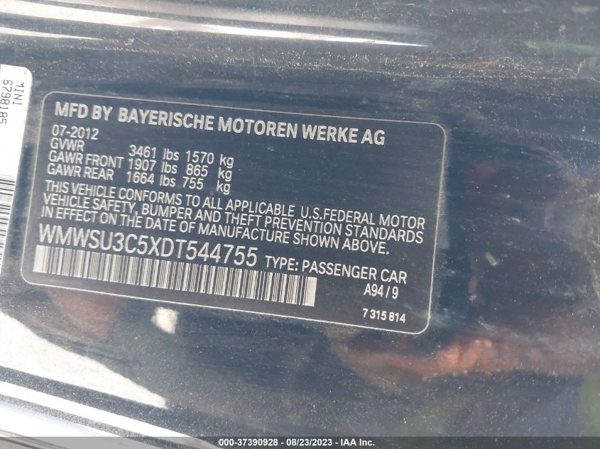 2013 MINI HARDTOP COOPER - WMWSU3C5XDT544755