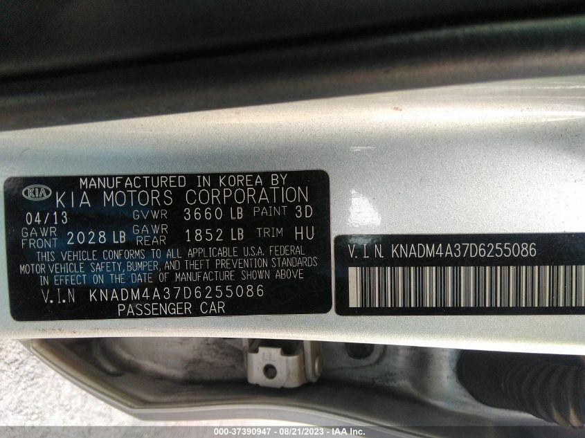2013 KIA RIO LX - KNADM4A37D6255086