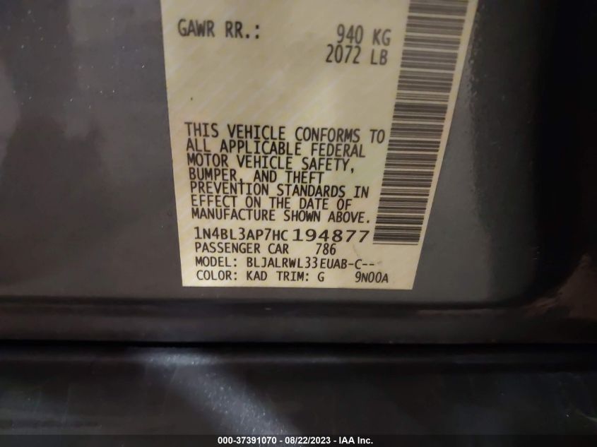 2017 NISSAN ALTIMA 3.5 SL - 1N4BL3AP7HC194877