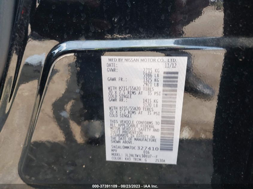 2013 INFINITI JX 5N1AL0MM7DC327410