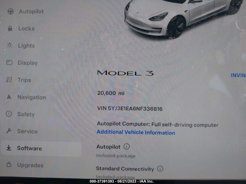 2022 TESLA MODEL 3 - 5YJ3E1EA6NF336816