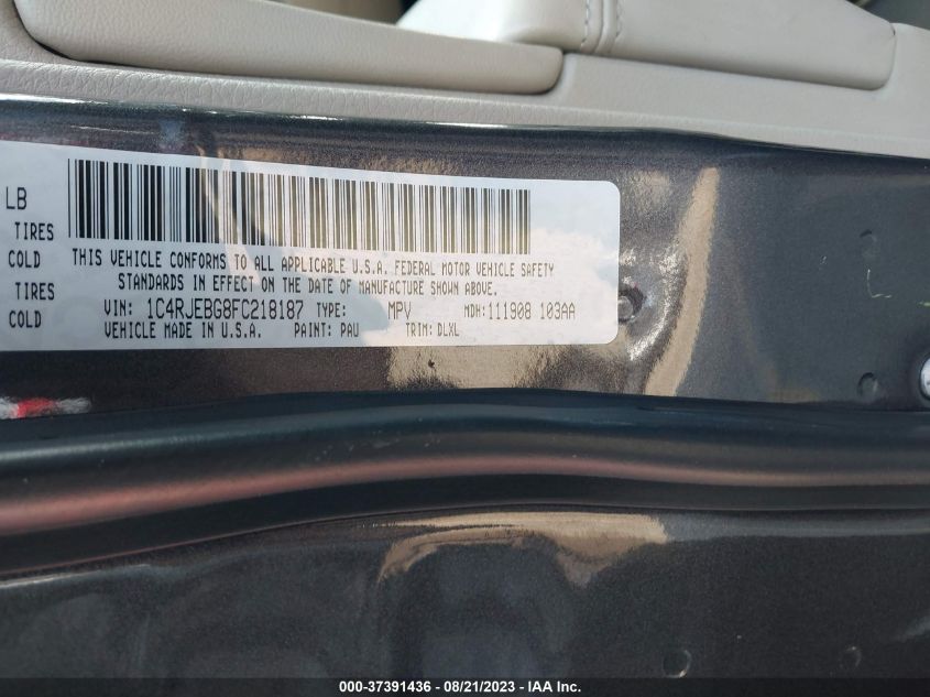 2015 JEEP GRAND CHEROKEE LIMITED - 1C4RJEBG8FC218187