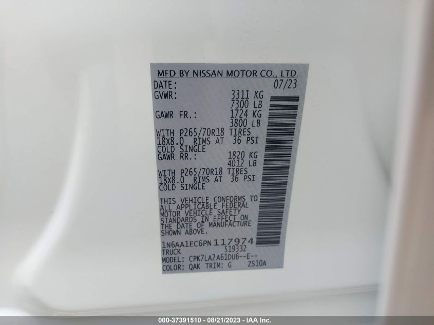 2023 NISSAN TITAN S - 1N6AA1EC6PN117974