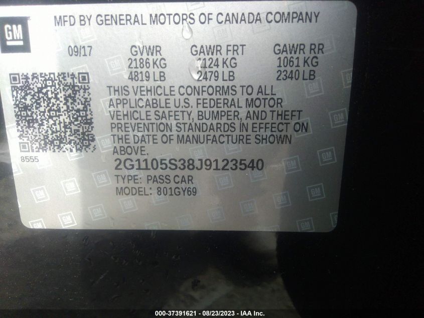 2018 CHEVROLET IMPALA LT - 2G1105S38J9123540