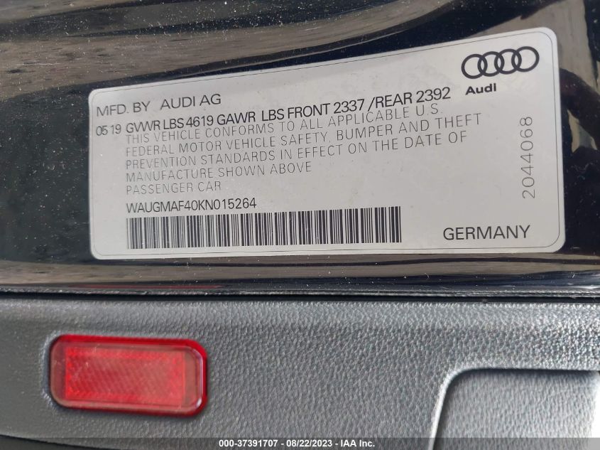 WAUGMAF40KN015264 Audi A4 PREMIUM/TITANIUM PREMIUM 9