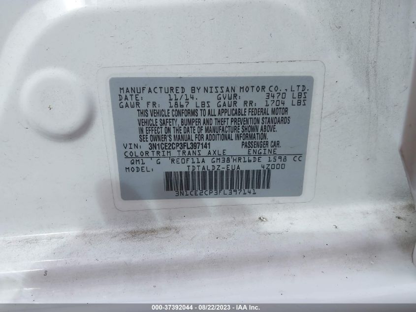 2015 NISSAN VERSA NOTE SV - 3N1CE2CP3FL397141