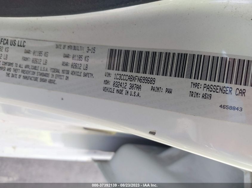 2015 CHRYSLER 200 LIMITED - 1C3CCCABXFN699689
