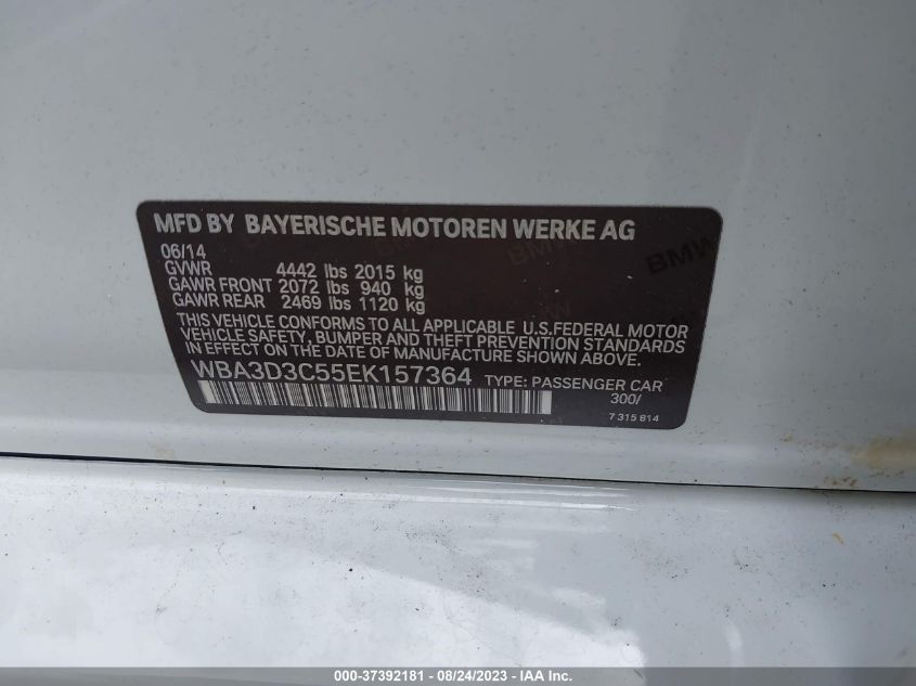 2014 BMW 3 SERIES 328D - WBA3D3C55EK157364