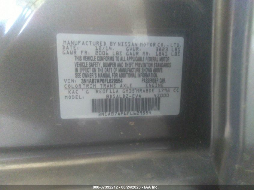 2015 NISSAN SENTRA SV - 3N1AB7AP6FL629554