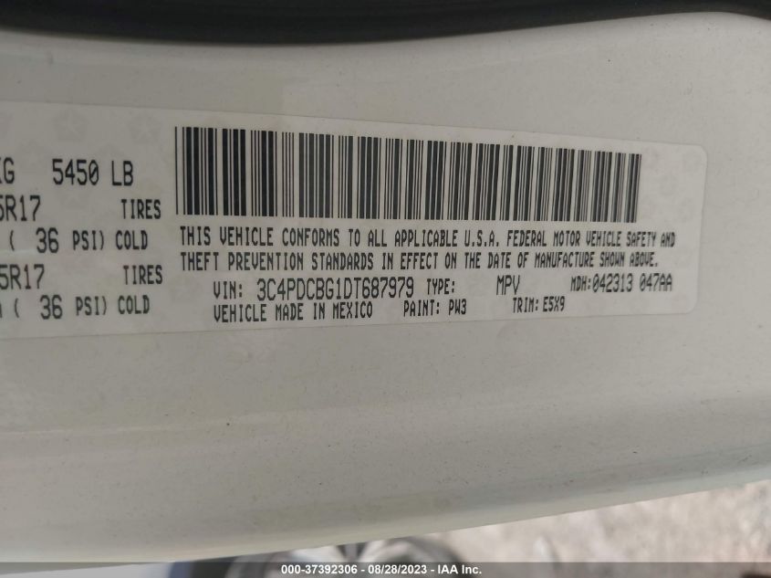 2013 DODGE JOURNEY SXT - 3C4PDCBG1DT687979