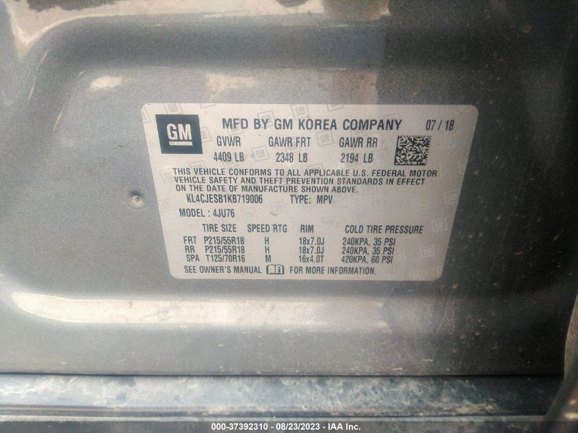 2019 BUICK ENCORE PREFERRED - KL4CJESB1KB719006