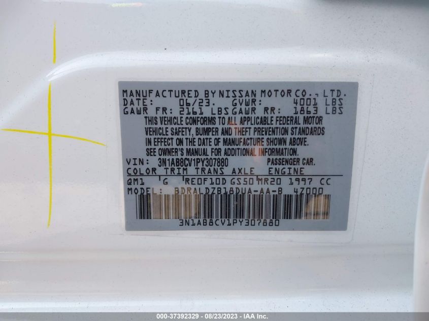 2023 NISSAN SENTRA SV - 3N1AB8CV1PY307880