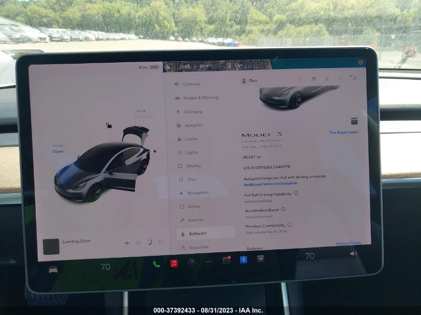 2020 TESLA MODEL 3 LONG RANGE - 5YJ3E1EB6LF646079