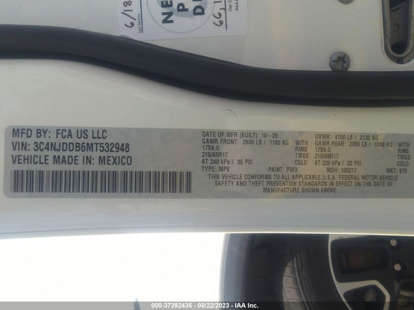 2021 JEEP COMPASS TRAILHAWK - 3C4NJDDB6MT532948