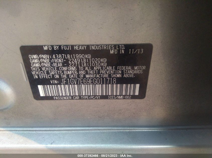 2014 SUBARU IMPREZA SEDAN WRX WRX JF1GV7E69EG011718