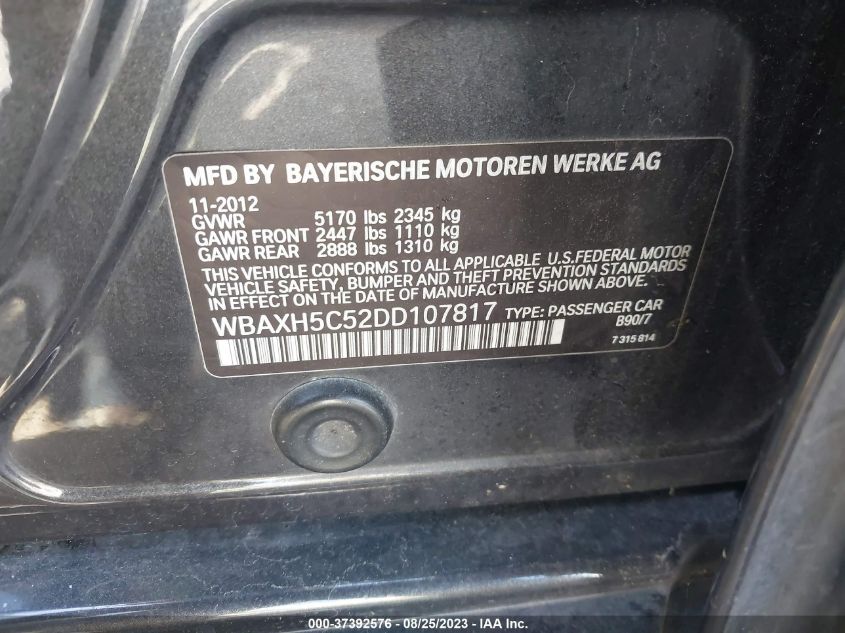 2013 BMW 5 SERIES 528I XDRIVE - WBAXH5C52DD107817