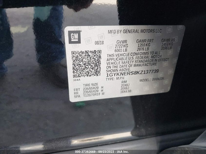 2019 CADILLAC XT5 PREMIUM LUXURY FWD - 1GYKNERS8KZ137739