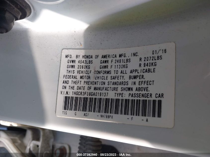 2016 HONDA ACCORD SEDAN EX-L - 1HGCR3F08GA019137