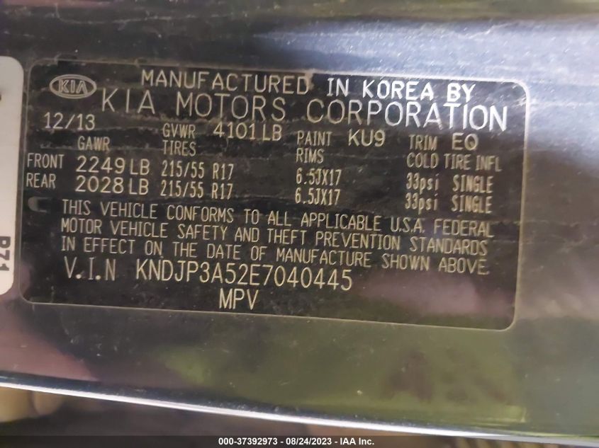 2014 KIA SOUL + - KNDJP3A52E7040445