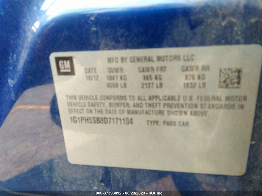 2013 CHEVROLET CRUZE ECO - 1G1PH5SB8D7171104