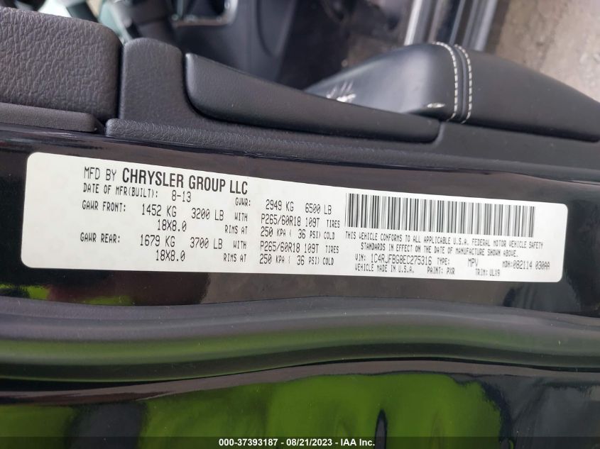 2014 JEEP GRAND CHEROKEE LIMITED - 1C4RJFBG8EC275316