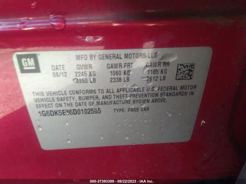 2013 CADILLAC CTS SEDAN PERFORMANCE - 1G6DK5E36D0102505