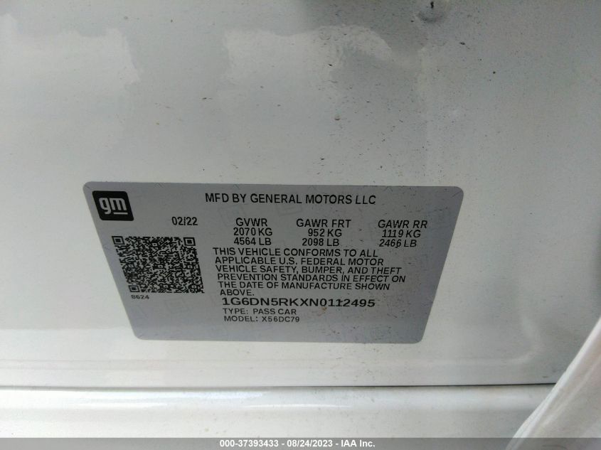 2022 CADILLAC CT5 PREMIUM LUXURY - 1G6DN5RKXN0112495