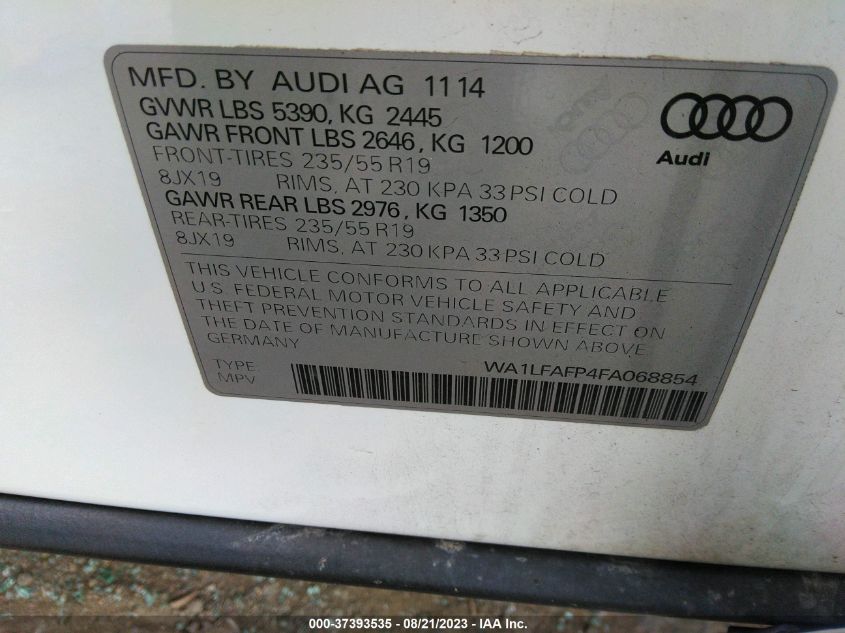 WA1LFAFP4FA068854 2015 AUDI Q5, photo no. 9