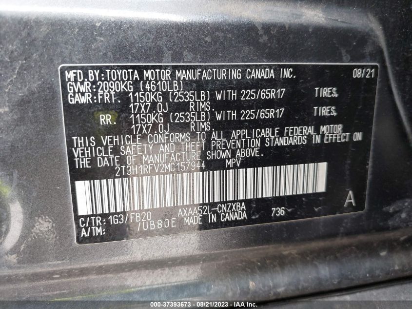 2021 TOYOTA RAV4 LE - 2T3H1RFV2MC157944