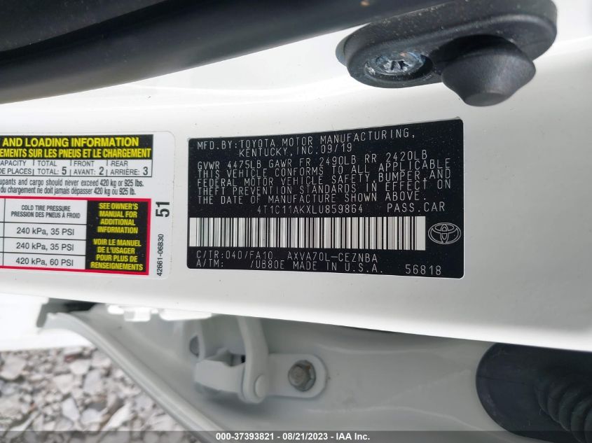 2020 TOYOTA CAMRY LE - 4T1C11AKXLU859864