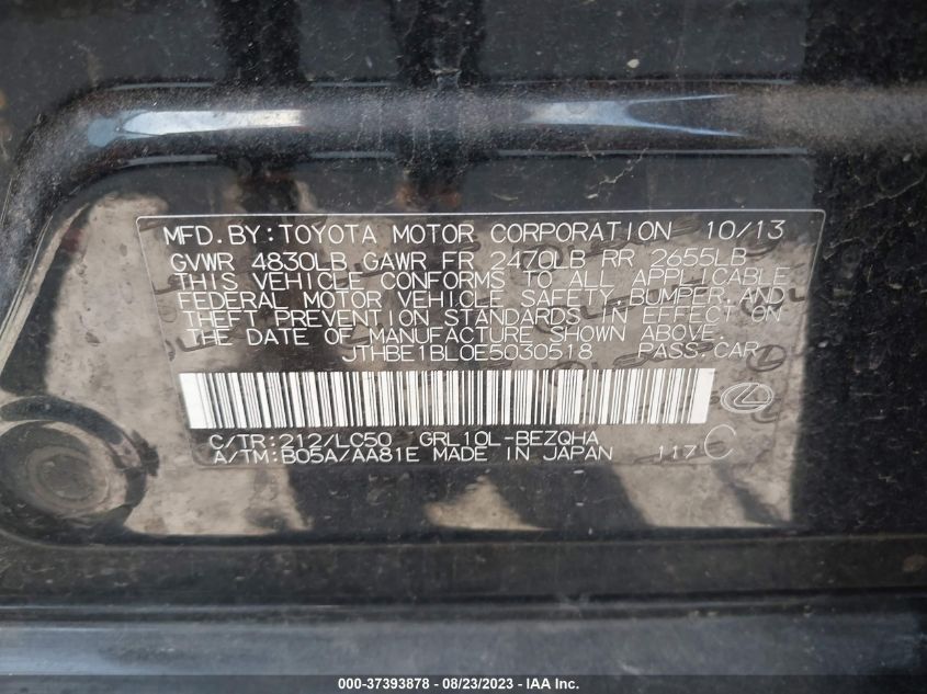 2014 LEXUS GS 350 - JTHBE1BL0E5030518