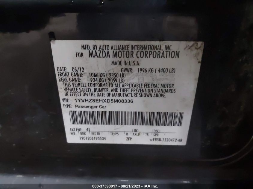 2013 MAZDA MAZDA6 I TOURING PLUS - 1YVHZ8EHXD5M08336