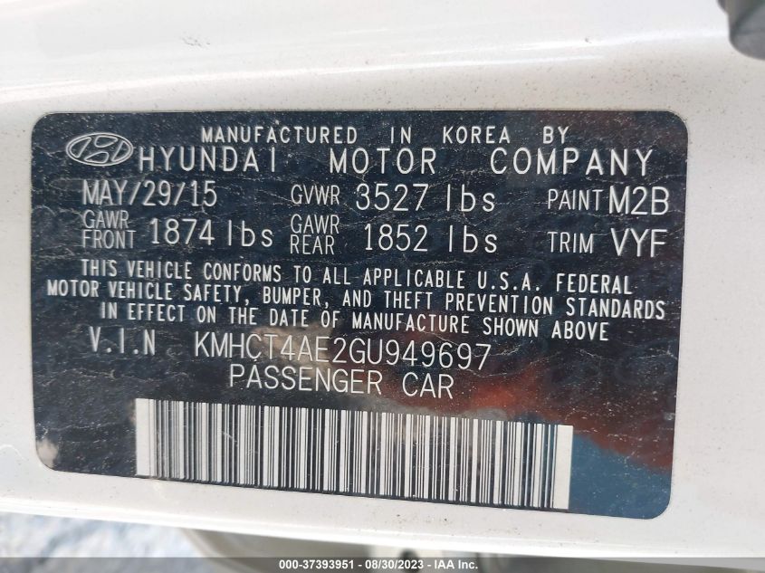 2016 HYUNDAI ACCENT SE - KMHCT4AE2GU949697