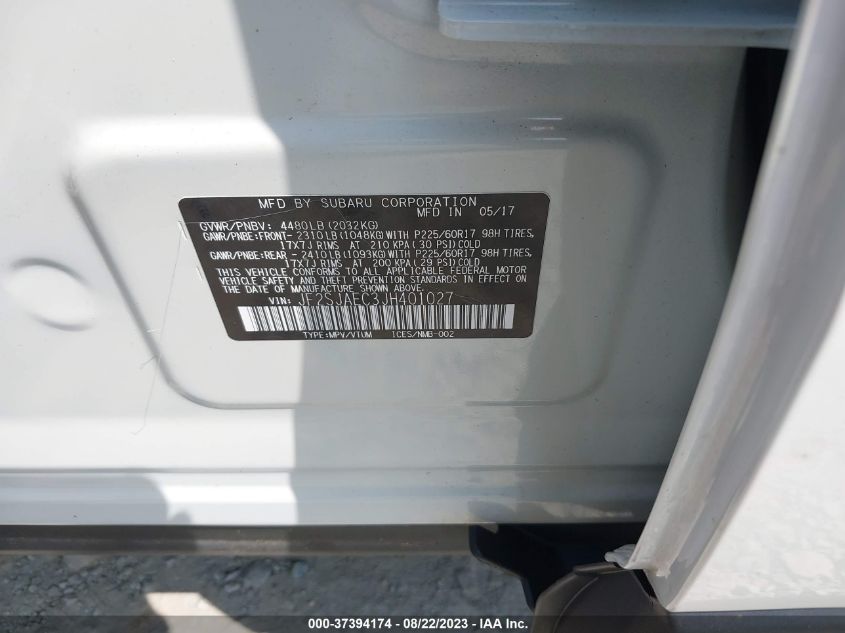 2018 SUBARU FORESTER PREMIUM - JF2SJAEC3JH401027