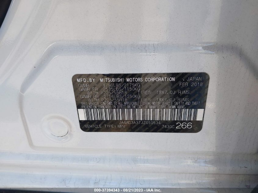 2018 MITSUBISHI OUTLANDER SE/SEL/LE - JA4AD3A37JZ050534