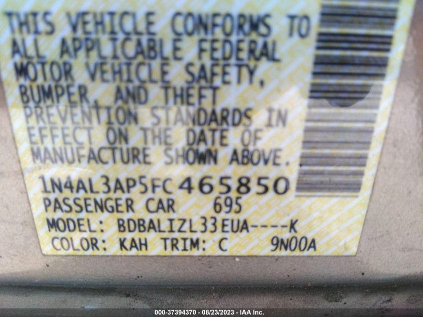 2015 NISSAN ALTIMA 2.5 SV - 1N4AL3AP5FC465850