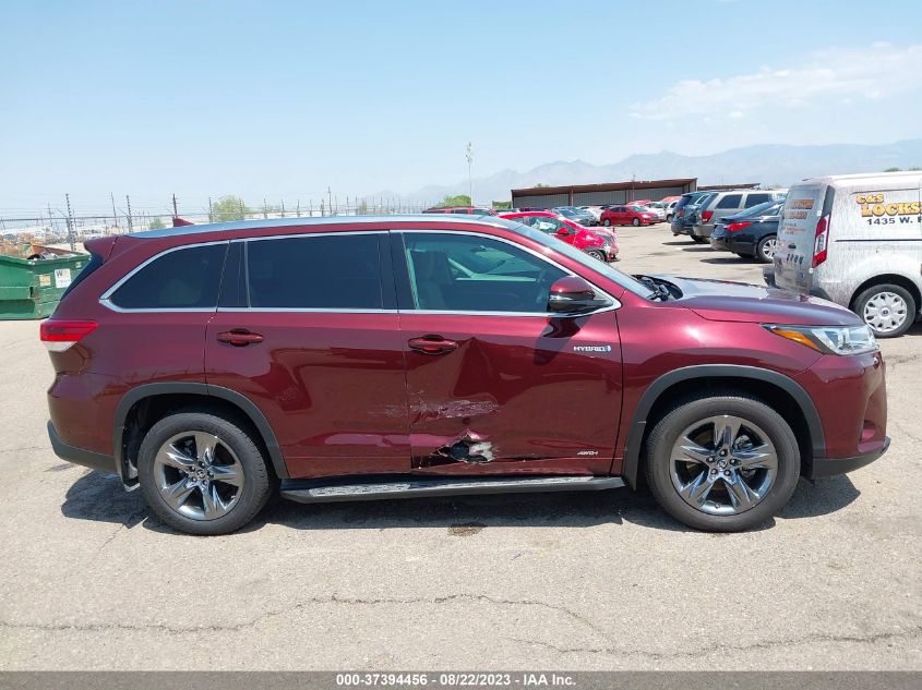 2019 TOYOTA HIGHLANDER HYBRID LIMITED - 5TDDGRFHXKS061628