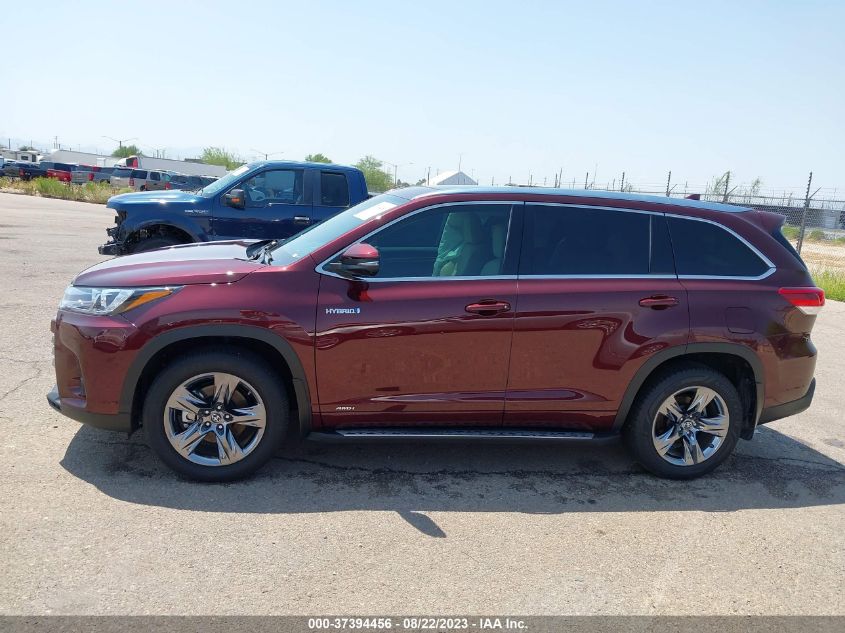 2019 TOYOTA HIGHLANDER HYBRID LIMITED - 5TDDGRFHXKS061628