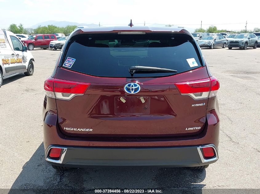 2019 TOYOTA HIGHLANDER HYBRID LIMITED - 5TDDGRFHXKS061628