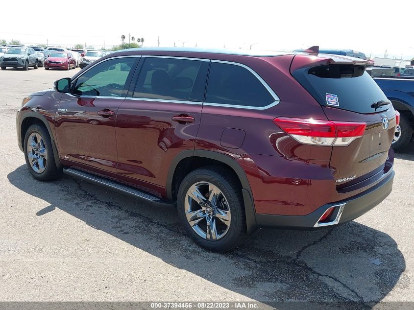 2019 TOYOTA HIGHLANDER HYBRID LIMITED - 5TDDGRFHXKS061628