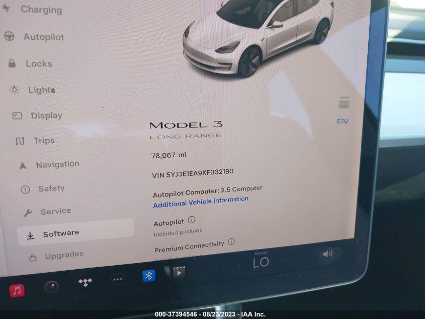 2019 TESLA MODEL 3 RANGE - 5YJ3E1EA9KF332190