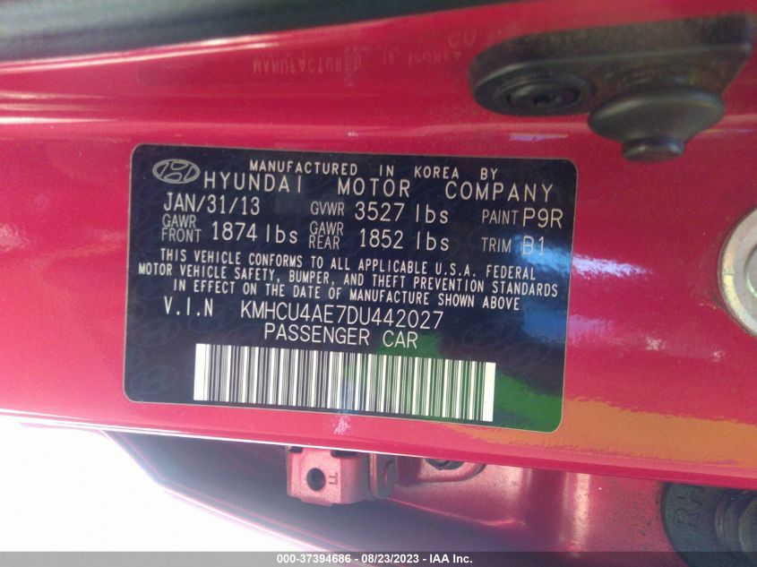 2013 HYUNDAI ACCENT GLS - KMHCU4AE7DU442027