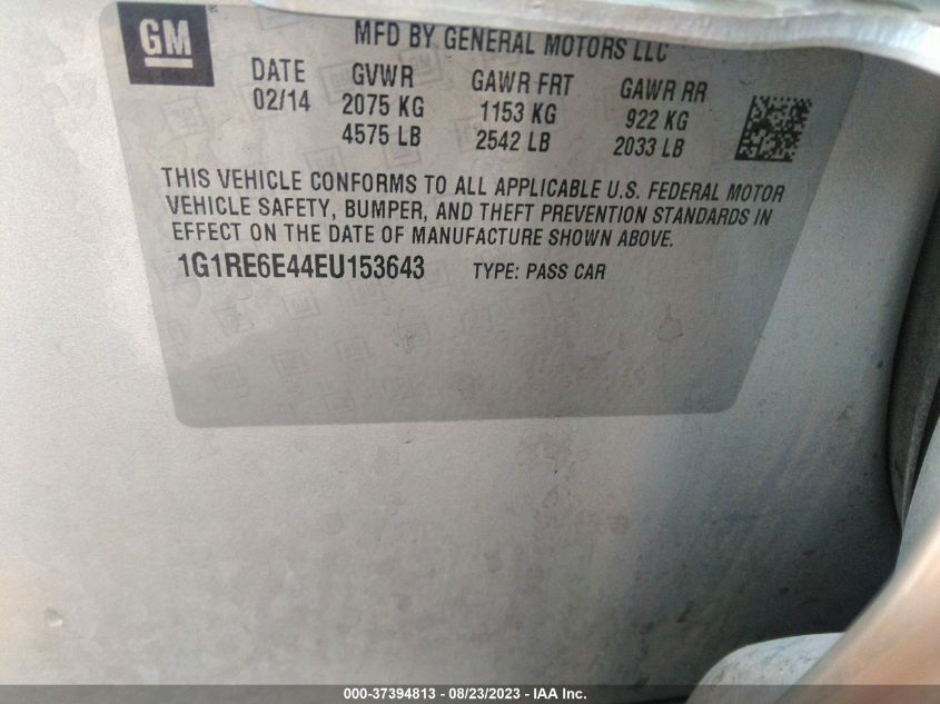 2014 CHEVROLET VOLT - 1G1RE6E44EU153643