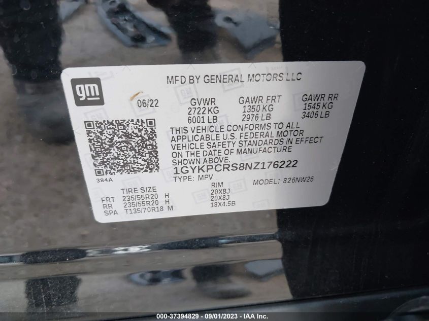 2022 CADILLAC XT6 PREMIUM LUXURY 1GYKPCRS8NZ176222