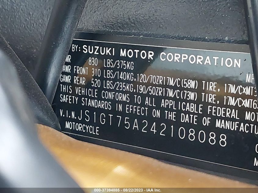 2004 SUZUKI GSX-R1000 JS1GT75A242108088