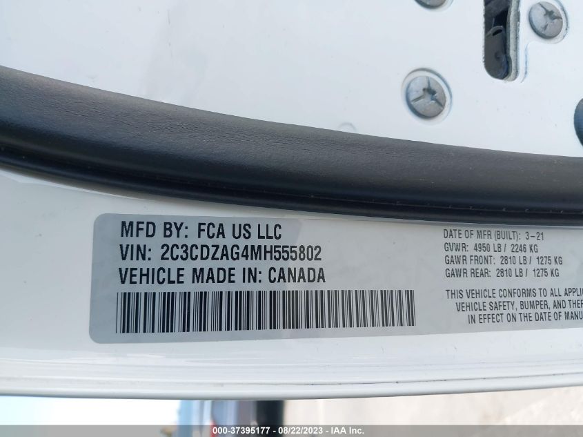 2021 DODGE CHALLENGER SXT - 2C3CDZAG4MH555802