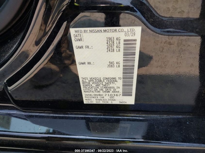 2019 NISSAN ALTIMA 2.5 S - 1N4BL4BV8KC210367