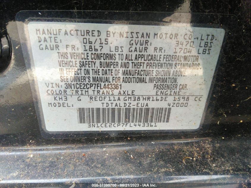2015 NISSAN VERSA NOTE SV - 3N1CE2CP7FL443361