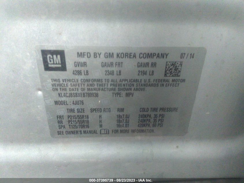 2014 BUICK ENCORE CONVENIENCE - KL4CJBSBXEB780938