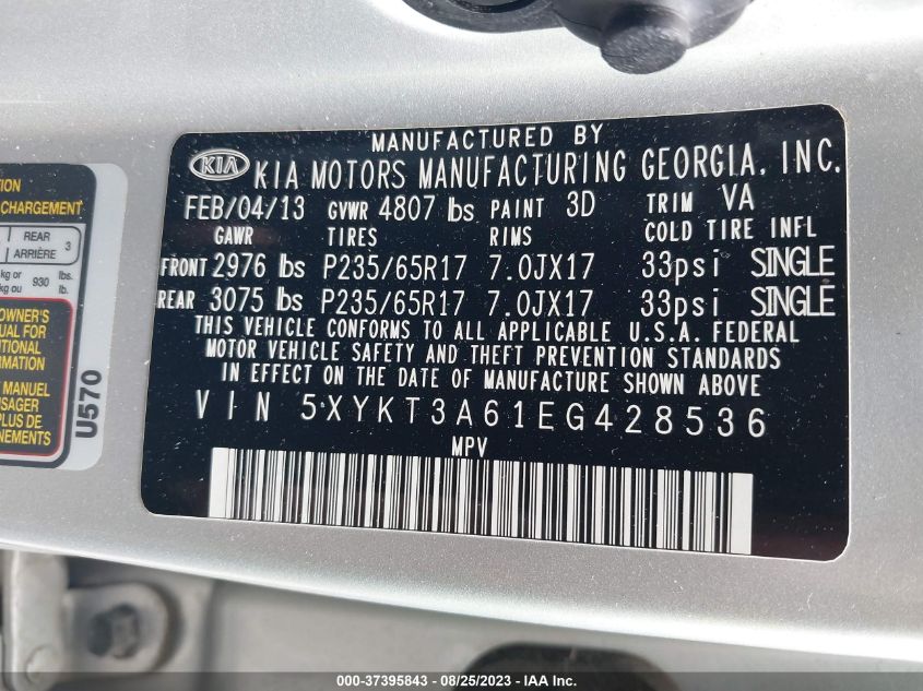 2014 KIA SORENTO LX - 5XYKT3A61EG428536